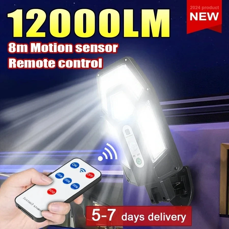 Solar Street Light Led - 12000lm poderosa lâmpada de parede solar