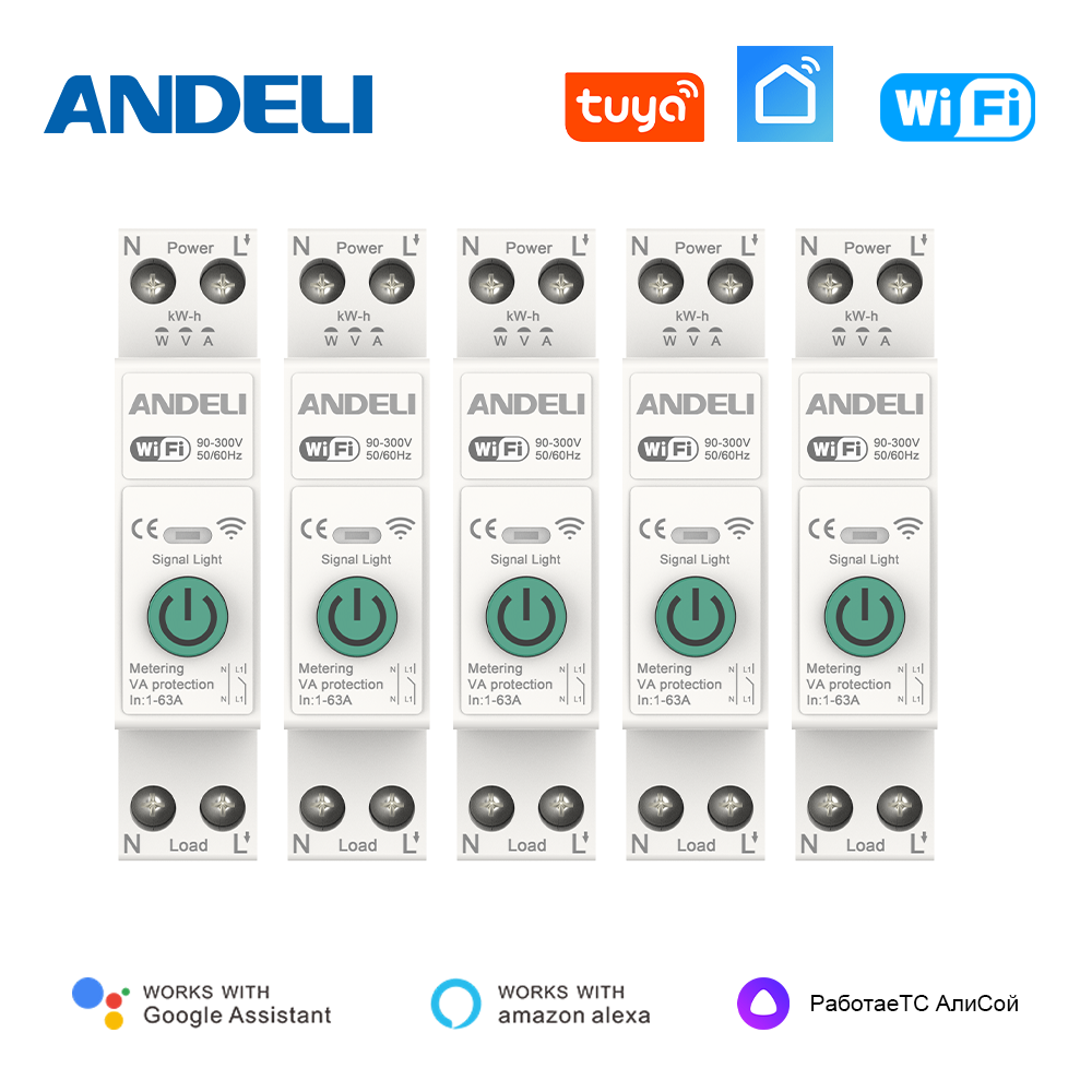 Din Rail Circuit Breaker - Disjuntor Inteligente WiFi ANDELI TUYA 1P