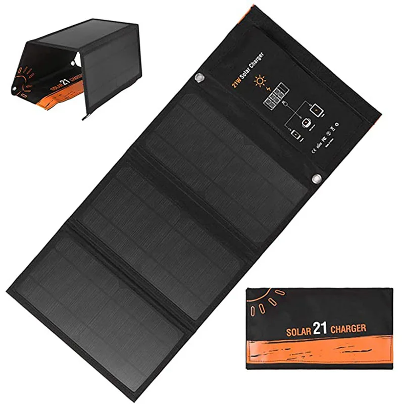 Folding Solar Panel - 21w painel solar dobrável saco de