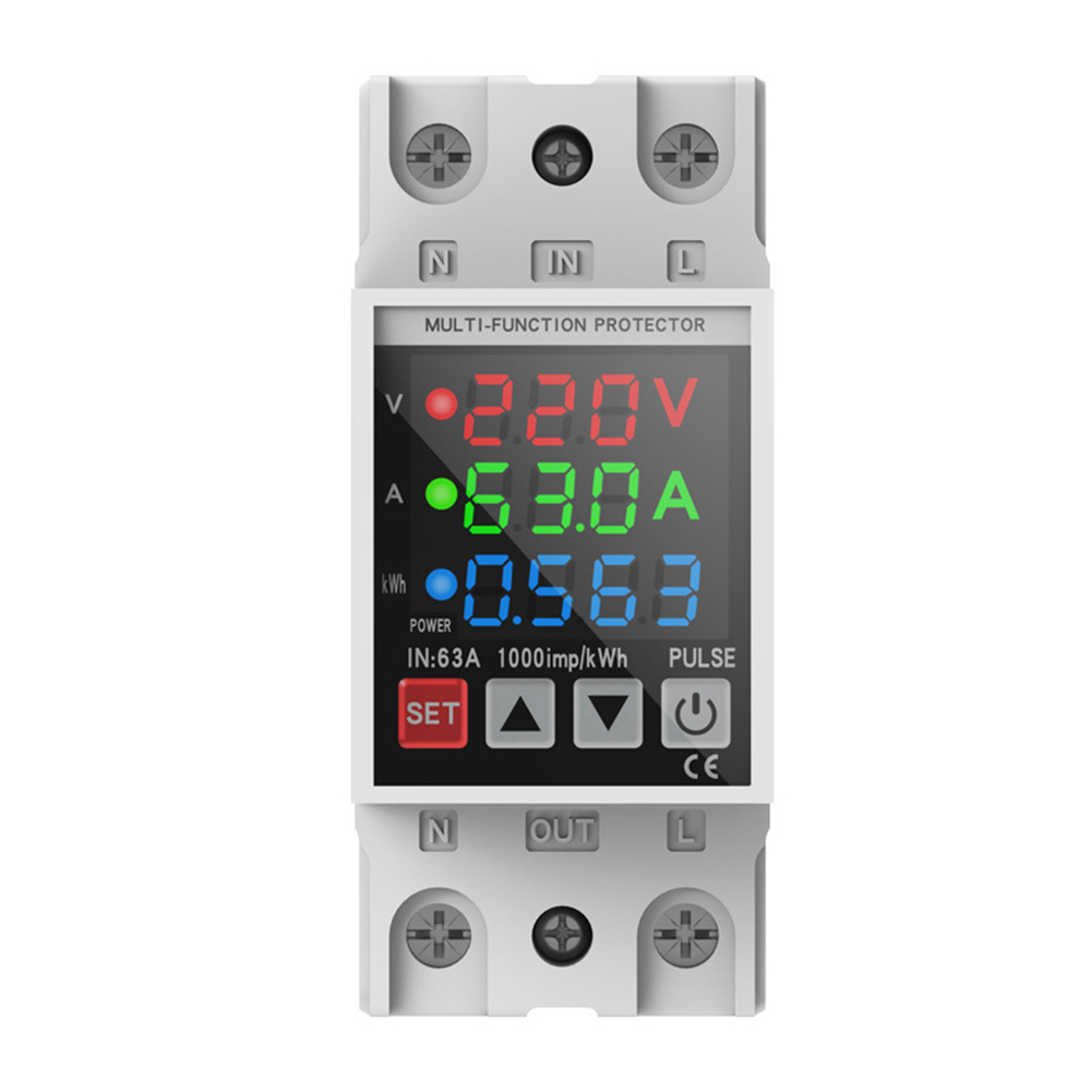 Din Rail Circuit Breaker - Protetor Digital de Tensão com Três