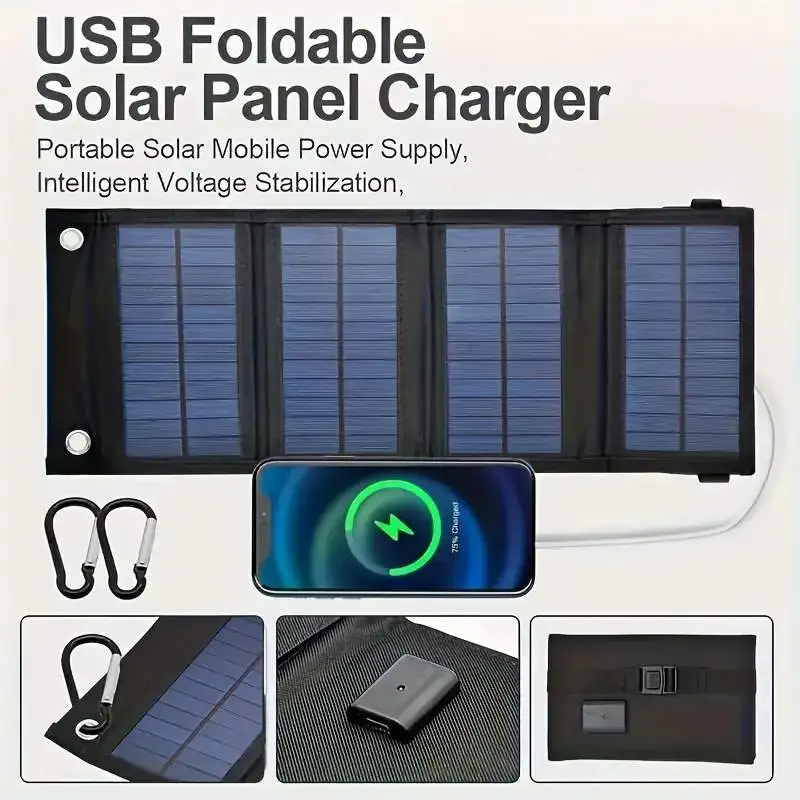 Folding Solar Panel - Painel solar dobrável usb portátil, painéis