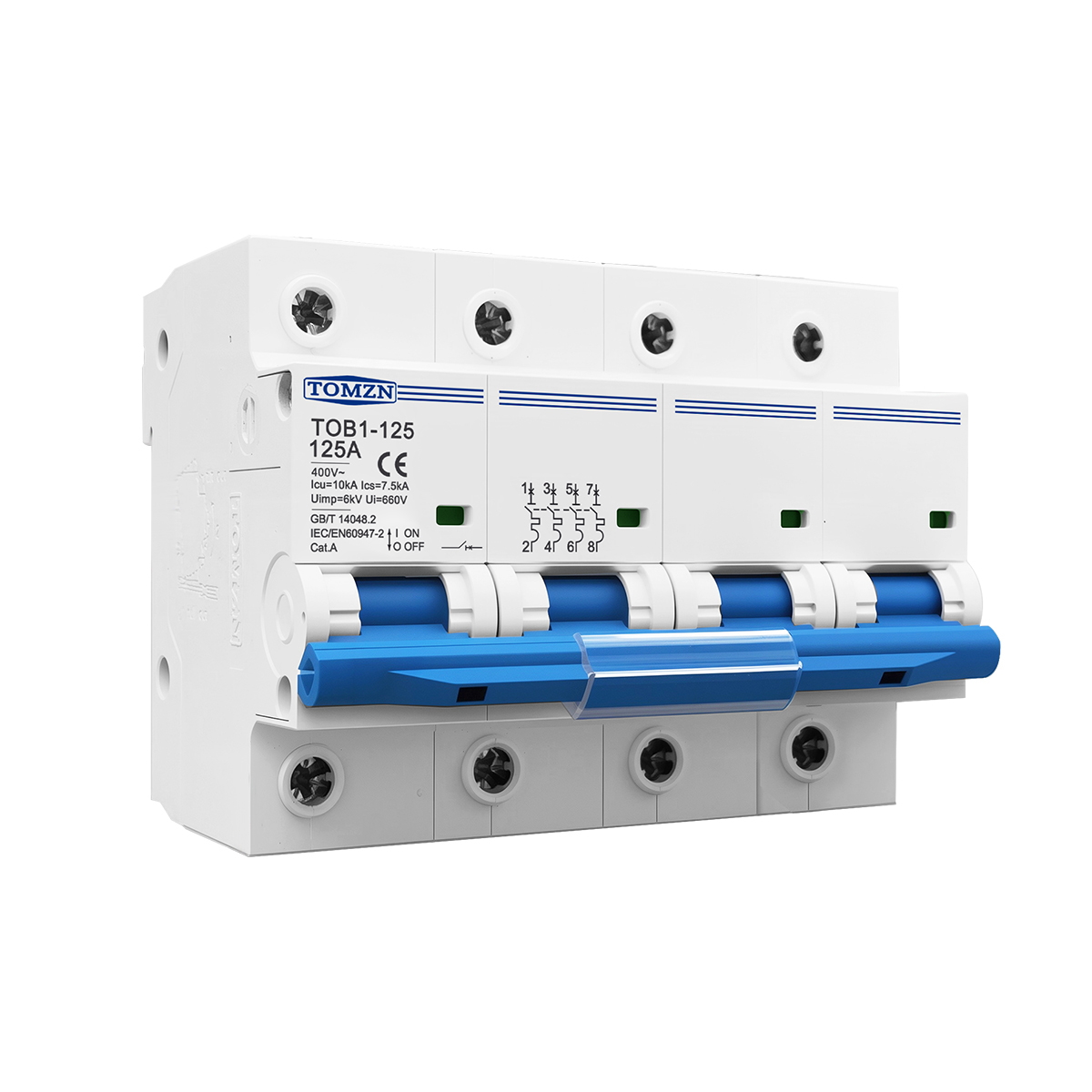 1p 2p 3p 4p 400v ac de alta co - Din Rail Circuit Breaker avaliação e preço